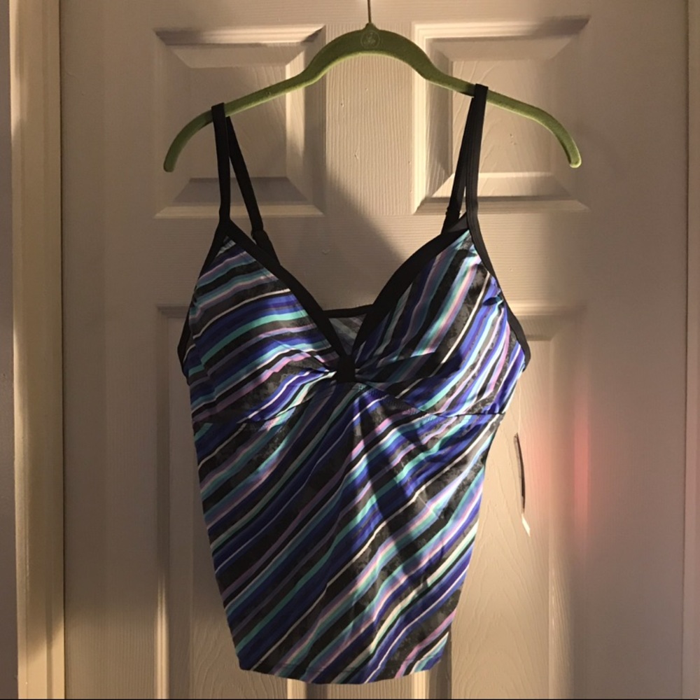 Striped Women’s Swim Suit Tankini Top